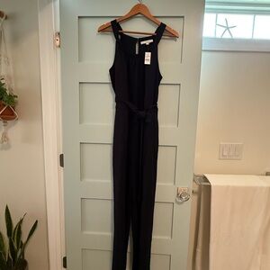 LOFT Black Linen Jumpsuit Chic and Versatile
